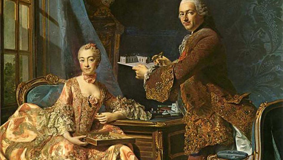 Double portrait de l'Architecte Jean-Rodolphe Perronet et sa femme par Alexandre Roslin (1759), au musée des beaux-arts de Göteborg - Domaine public